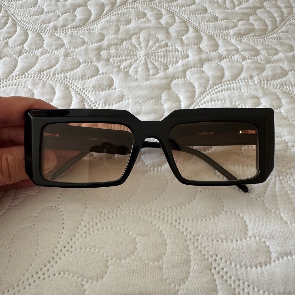 Habibe Black Rectangular Sunglasses - image 1